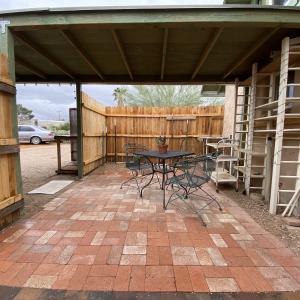 Private patio for studio