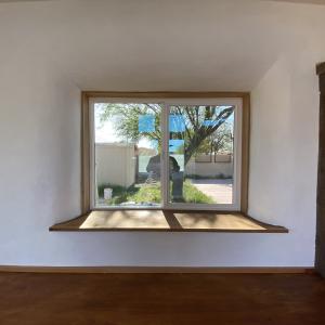 View of window in strawbale wall