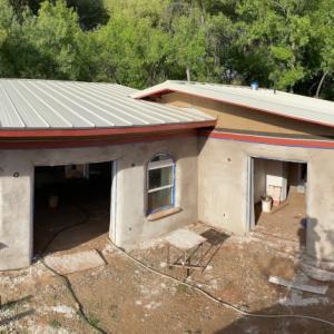 Exterior pano of Camp Verde strawbale home